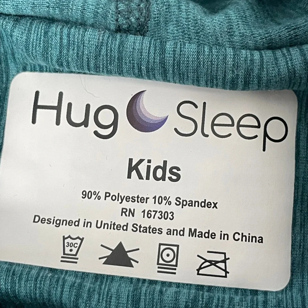 Hug Sleep Pod Kids Hooded Sleep Turquoise Teal Space Dye Wearable Blanket Sack - Picture 7 of 12